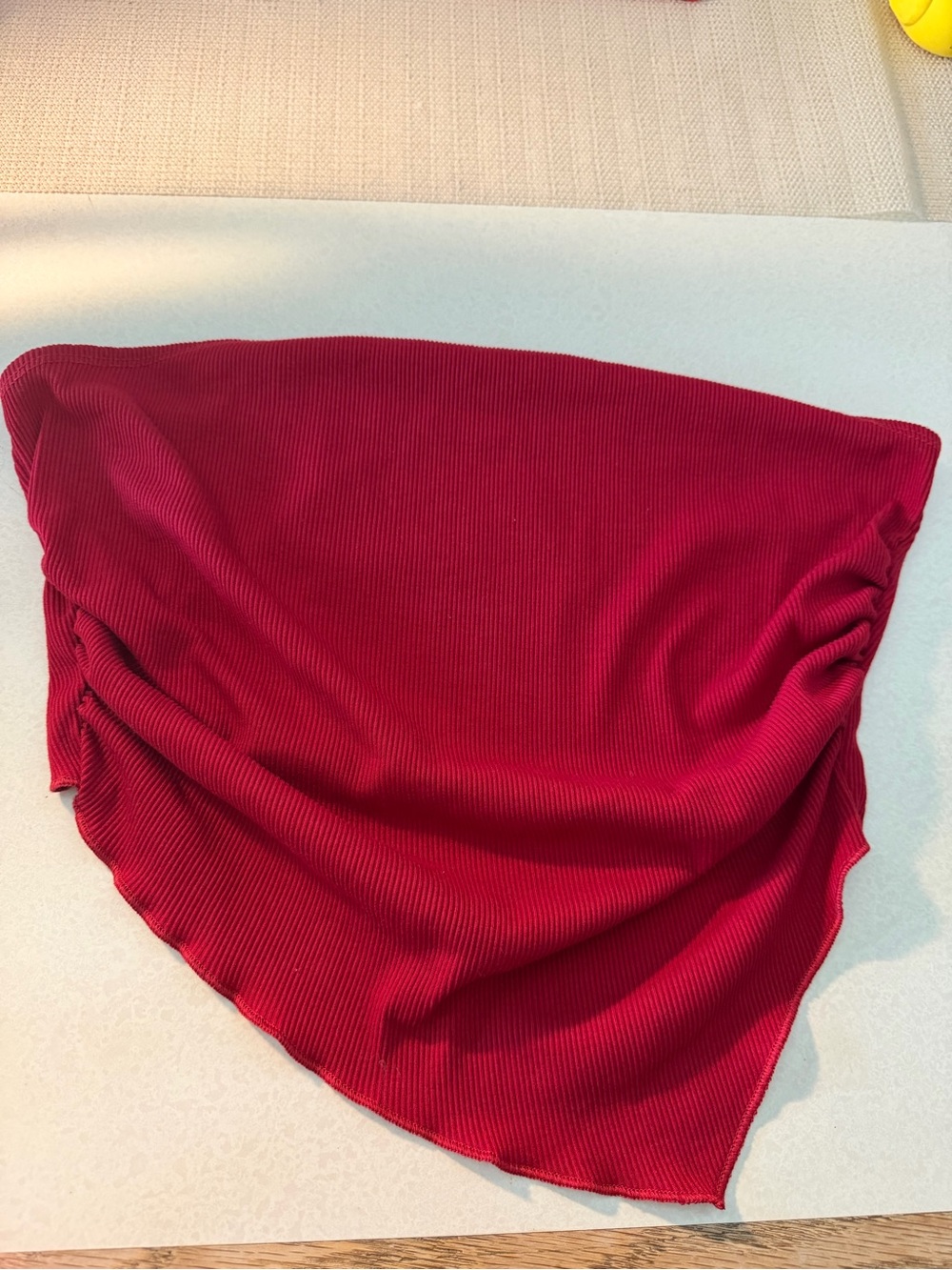 Sleeveless Ribbed Asymmetrical Red Women’s Top